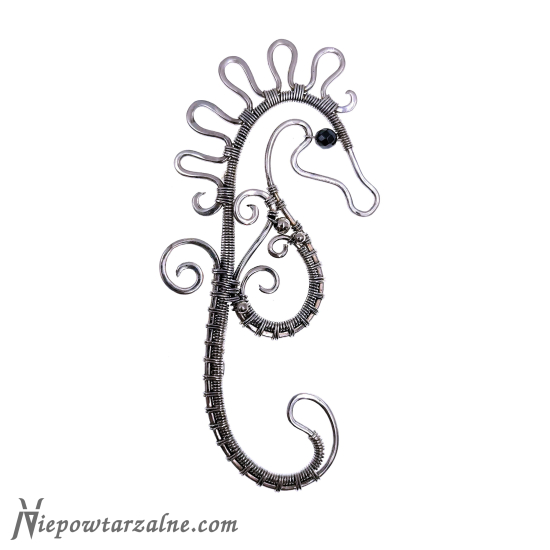 Srebrna broszka "Konik Morski"