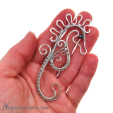 Srebrna broszka "Konik Morski"