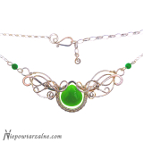 Srebrny naszyjnik "Royal Spring Jade"