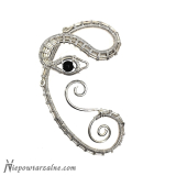 Srebrna nausznica "Wąż" (styl nr. 2)